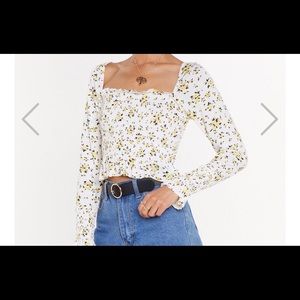 Nasty Gal “You grow me ruffle crop top”